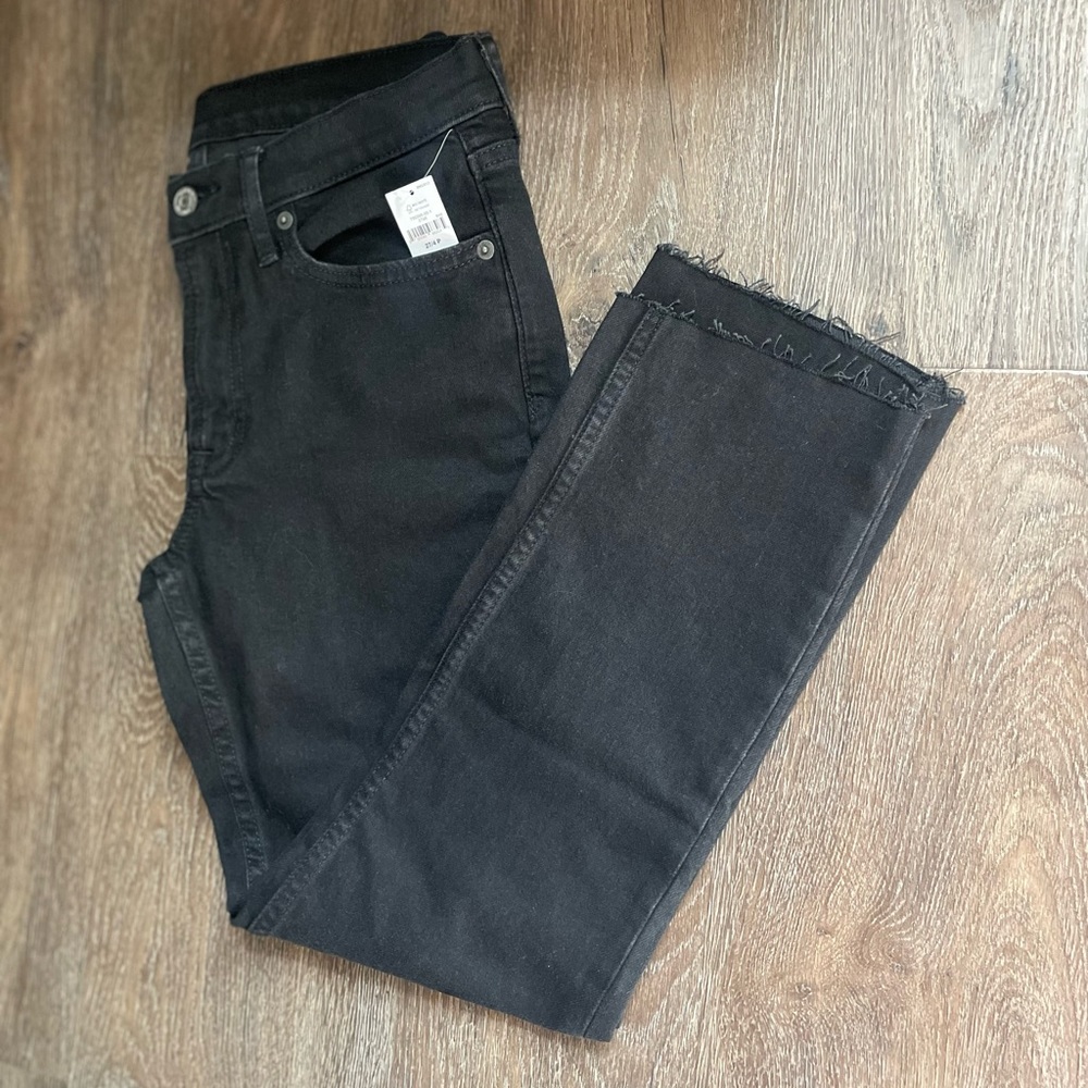 High Rise Cheeky Straight Black Jeans